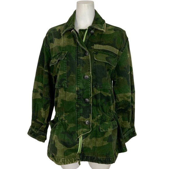 Free People Seize The Day Jacket XS Camouflage Oversized Military Fall SAMPLE - Picture 1 of 12